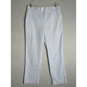 Louis Raphael Pants Mens 34x32 Seersucker Blue White‎ Tailored Cotton Coastal